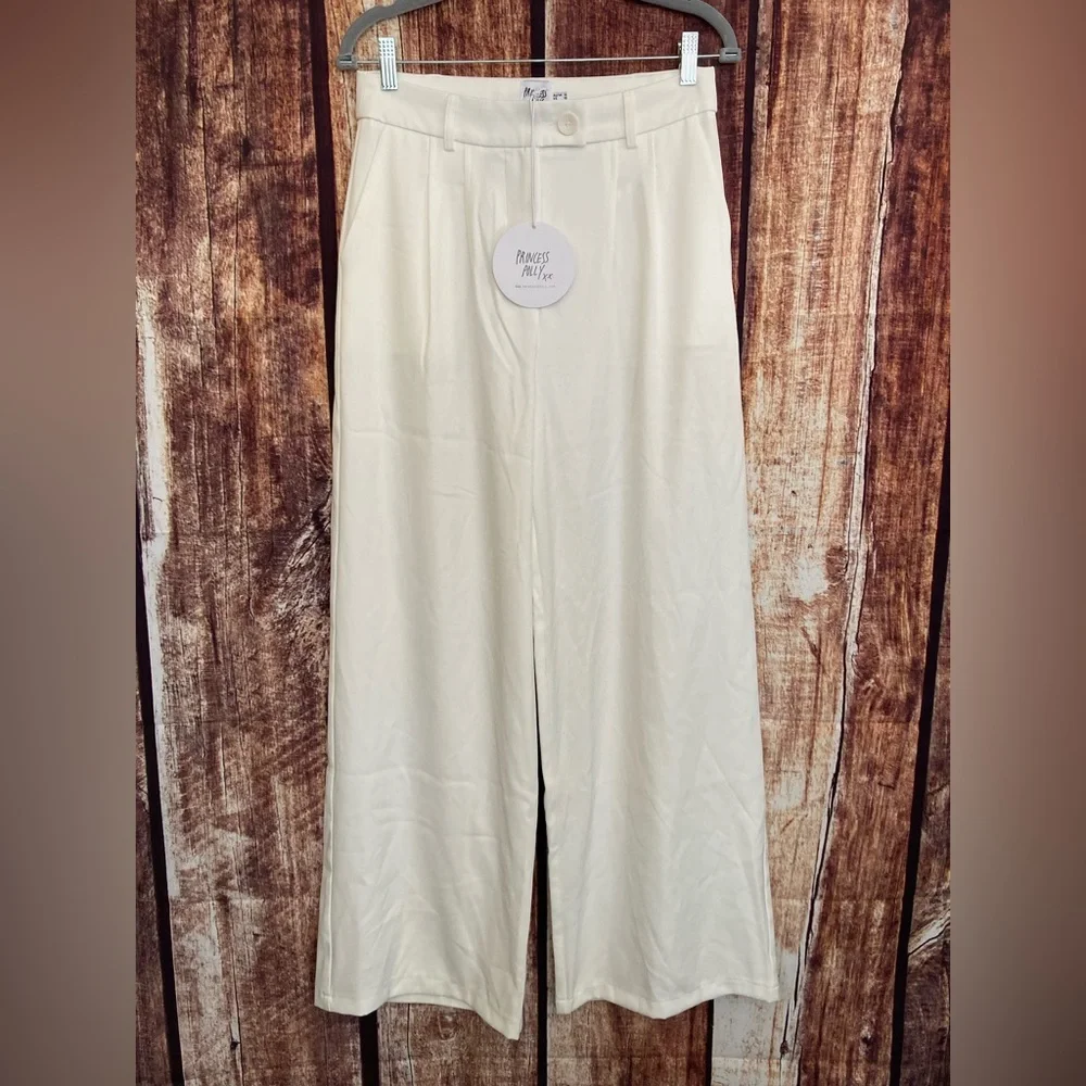 Princess Polly | NWT HUXLEY White Wide Leg Bottoms - Picture 3 of 8